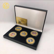 Juego de monedas chapadas en oro Saint Seiya, juego de regalo de Anime japonés, con caja bonita, 5 unidades 2024 - compra barato