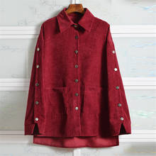 20 outono mulheres casuais jaquetas de veludo, slim feminino estilo vestuário casaco menina manga comprida vinho vermelho médio longo casacos roupa de exterior wz1332 2024 - compre barato