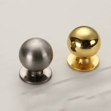 Brushed Single Hole Furniture Handle Modern Drawer Closet Cabinet Door Handle Gold Small Round Head Zinc Alloy Handle 2024 - buy cheap