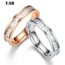 UAH простые обручальные кольца из нержавеющей стали для женщин и мужчин, никогда не выцветают серебряные розовые женские классические обручальные кольца 2024 - купить недорого