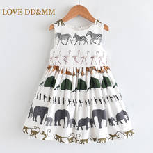 Платья для девочек LOVE DD & MM, осенняя новая детская одежда 2020, кружевное Хлопковое платье-жилет без рукавов с принтом милых животных для девочек 2024 - купить недорого