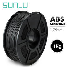 Filamento condutor abs 1.75mm para impressora 3d, filamento abs condutor consumo impressão produtos antiestáticos 1kg com carretel 2024 - compre barato