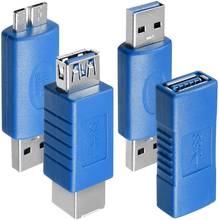 4 вида адаптеров USB 3,0, Переходник USB 3,0 типа A типа «Мама-мама» и «Папа-папа», тип A типа «Мама-B», Micro-B типа «Папа-типа A 2024 - купить недорого