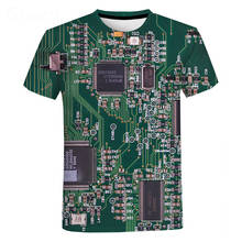 Camiseta con estampado de Chip electrónico 3D para hombre, de manga corta Camiseta Grande estilo Harajuku, Hip Hop, Punk, a la moda, adecuada para el verano, 2021 2024 - compra barato
