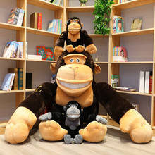 Travesseiro de pelúcia gorilla, 50-60cm, 2 cores, travesseiro macio, fofo, grande, animal de pelúcia, boneco de criança, presente de natal 2024 - compre barato