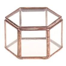 Стеклянный террариум WSFS, шкатулка для драгоценностей с геометрическим узором, декоративный горшок для суккулентов, шестиугольная форма 2024 - купить недорого