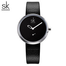 Shengke relógio de pulso feminino quartzo, relógio de marca fashion de couro para mulheres e meninas 2020 2024 - compre barato