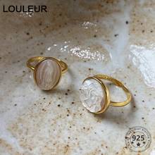LouLeur-Anillo de Plata de Ley 925 con concha de María para mujer, sortija de Oro Original de estilo occidental, regalo de joyería elegante 2024 - compra barato