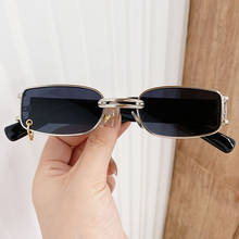 QPeClou 2020 New Fashion Metal Punk Sunglasses Women Brand Designer Vintage Small Square Sun Glasses Men Cool Show Shades 2024 - buy cheap