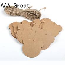 100Pcs/Lot Kraft Paper Label Price Tags Christmas Party Gift Card Packaging Labels Brown Wedding Invitations Birthday Decoration 2024 - compre barato