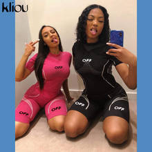 Kliou tracksuit women two piece sets outfits fitness new summer biker shorts  crop top leggings sportswear slim womens 2024 - buy cheap