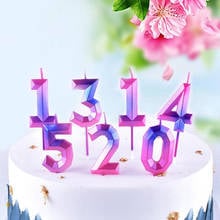 5PCS/Lot Colorful Digital Candle Children's Birthday Cake Decoration Blade Number Valentine's Day Number Birthday Candles 2024 - buy cheap