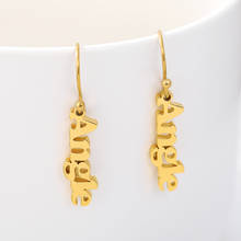 Brincos de argola com nome arábia personalizado, brincos femininos de aço inoxidável dourado com nome, acessório para brincos, 1 par 2024 - compre barato