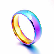 MOREDEAR Classic Men Women Rainbow Colorful Ring Titanium Steel Wedding Band Ring Width 2 4 6 8mm Size 6-12 Gift WTR93 2024 - buy cheap