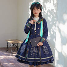 Uniforme de colegio Jsk Lolitas para chica, conjunto de abrigo, ropa Kawaii de invierno, Cosplay, traje de fiesta de té, vestido Kawaii 2024 - compra barato