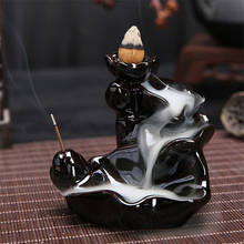 Ceramic Small Black Backflow Incense Burner Zen Waterfall Incense Censer Base Home Decoration Accessories 2024 - buy cheap