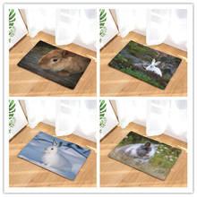 1PC 40x60cm rabbit Home Bath Mat Non-slip Bathroom Carpet Soft Mat kitchen Toilet Floor Decor Easter 2024 - buy cheap