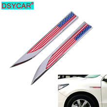 Dsycar adesivo emblema para motocicleta, 1 par de bandeira americana de carro, porta-malas, asa lateral, adesivo de emblema para carro 2024 - compre barato