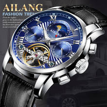 Ailang relógio masculino de lua, relógio mecânico automático de safira, em aço inoxidável, calendário completo, 2021 2024 - compre barato