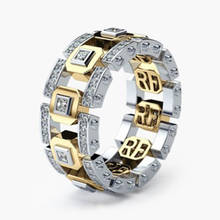 Кольцо из розового золота с квадратным цирконием для мужчин, обручальные кольца для женщин, ювелирные изделия, Золотое кольцо для мужчин и женщин, обручальное кольцо для мужчин в стиле панк, винтажное 2024 - купить недорого