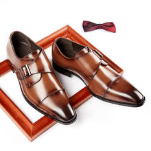 Zapatos informales Vintage para hombre, mocasines de piel auténtica con cuña, para boda, trabajo y negocios, con hebilla 2024 - compra barato