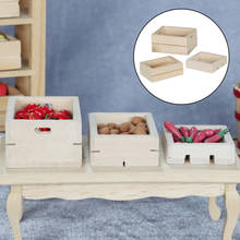 Caja de madera a escala 1:12, caja de vino de fruta, casa de muñecas, caja de juguete en miniatura, comida para muñecas, accesorios para habitación de cocina 2024 - compra barato