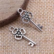 WYSIWYG 10pcs Charms Jewelry Findings DIY Accessories Key Pendant Antique Silver Color 10x23mm 2024 - buy cheap