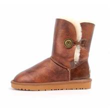 Botas de nieve de alta calidad de marca australiana para mujer, zapatos de piel de oveja auténtica, 2020 de lana natural, 100% 2024 - compra barato