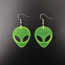 Transparent Fluorescent Green Scientific Exploration Alien Earrings Personal Internet Celebrity Vigorous Girl Acrylic Eardrop 2024 - buy cheap