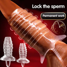 Кольцо для пениса с рукавами удлинитель полового члена кольцо многоразовые презервативы с кольца на мошонку увеличение пениса для мужчин t эрекция секс-игрушки для мужчин 2024 - купить недорого