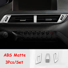 Cubierta de decoración de salida de aire acondicionado central, embellecedor de ABS mate para Peugeot 3008 GT 5008 2017 2018, accesorios, 3 uds. 2024 - compra barato