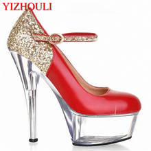 15cm gold glitter platform high heel pumps women glitter sexy wedding shoes red Crystal shoes party dress shoes 2024 - buy cheap