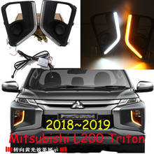 1 Juego de faros de parachoques para Mitsubishi Triton luz diurna 2018 ~ 2019y accesorios de coche LED DRL faro para Tritón niebla luz 2024 - compra barato