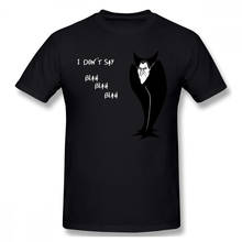 Men Dracula Horror TV Series Black T-Shirt I Don't Say Blah Blah Blah Pure Cotton Tees Harajuku TShirt 2024 - buy cheap