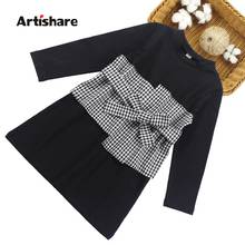 Girls Dress Plaid Pattern Dresses For Girl Long Sleeve Kids Dresses Patchwork Costume For Girls 6 8 10 12 14 2024 - buy cheap