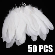 Plumas de ganso naturales, plumas de ganso blancas de 15-20cm, manualidades, para decoración de bodas, Fiestas y Navidad, 100 Uds. 2024 - compra barato