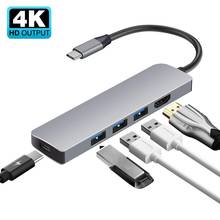 Usb-хаб C HUB адаптер кабель-Переходник USB C на USB 3,0, совместимому с HDMI док-станция для MacBook Pro для Nintendo Switch USB-C Тип C 3,0 сплиттер 2024 - купить недорого