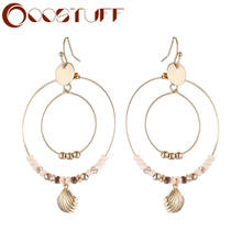2022 Circle Beads Hoop Earrings Jewelry for Women Gold Color Conch Beautiful Suspension Unicorn boucle orbellen Pendientes Gifts 2024 - buy cheap