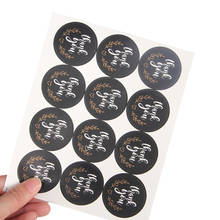 1200 unids/lote de etiquetas adhesivas redondas "Thank you", Papel Kraft negro, para embalaje, regalo, multifunción, papelería 2024 - compra barato