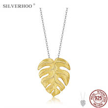 SILVERHOO S925 Sterling Silver Women Necklace Maple Leaf Pendant Necklaces Vintage Design Fine Jewelry New Arrival Festival Gift 2024 - buy cheap