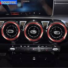 Car Styling Center Console Air Conditioning Outlet Circle Decoration Sticker Trim For Mercedes Benz A Class A180 200 2019 2024 - buy cheap