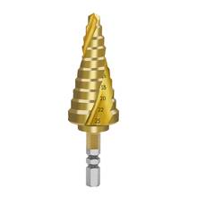 6-25mm Pagoda-Shaped Step Cone Drill Bit Spiral Hex Shank HSS Titanium Coated Sharp Edge Metal Drilling for Metalworking 2024 - buy cheap