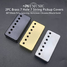 2Pcs Brass 7 Hole 7 String Pickup Humbucker Cover 80*39mm Pole Spacing 58/62mm LP Electric Guitar Chrome Black Gold for Choose 2024 - buy cheap