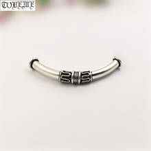 Handmade Thai 925 Silver Tube Bead Sterling Curved Tube Bead Longevity Symbol DIY Bracelet Bead Good Luck Jewelry Findings 2024 - buy cheap