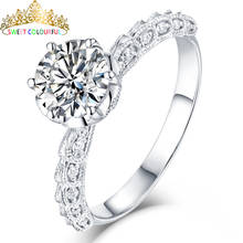100%-anillo de oro de 18K, anillo de boda con diamantes de moissanita VVS de color D de 1ct, con certificado nacional D09 2024 - compra barato