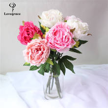 Lovegrace-ramo de flores artificiales de seda para dama de honor, decoración para fiesta en casa, centro de mesa, adornos, arreglo floral 2024 - compra barato