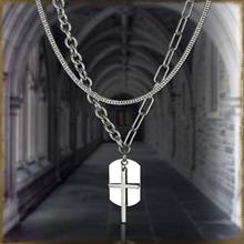 Boniskiss Multi Layer Cross Stainless Steel Pendant Necklace Silver color Army Biker Chain Necklace Man Jewely Engraving 2024 - buy cheap