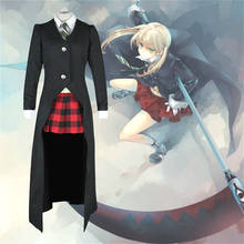 Disfraz de Anime Soul Eater para mujer, conjunto de ropa de Halloween, abrigo, chaleco, camisa, falda y corbata, Maka Albarn 2024 - compra barato
