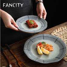 FANCITY Japanese-style ceramic dish plate household large irregular creative snack plate personality salad plate breakfast plate 2024 - buy cheap