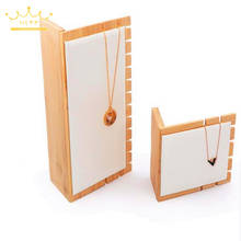 Exquisito soporte de exhibición de joyería de collar de bambú, organizador de joyas, prensa en embalaje de uñas, soporte para exhibición 2024 - compra barato